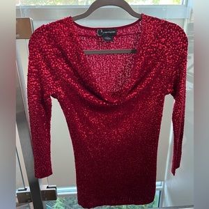 Cashmere Red Sparkle Sweater